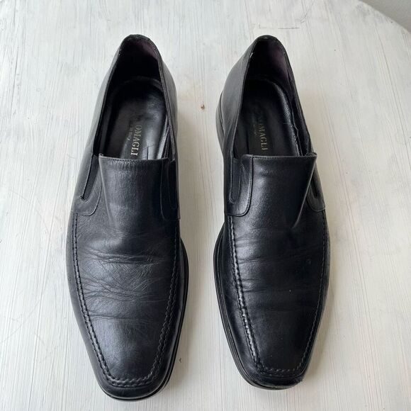 Bruno Magli Raging Black Leather Slip-On Loafers, Handmade in Italy, Size 10 main image 5